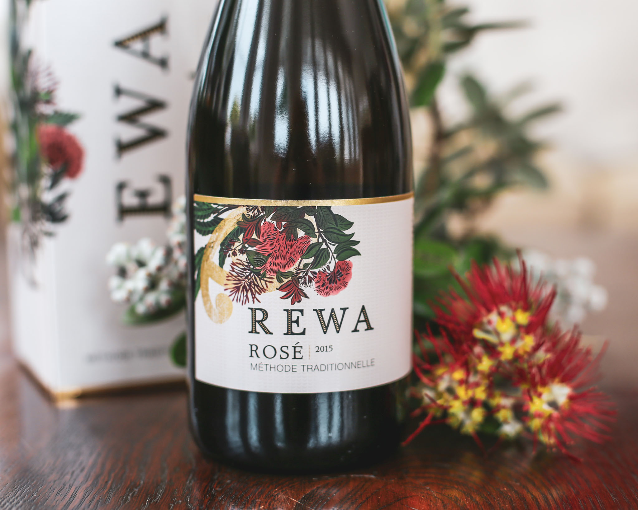 A bottle of Rewa Rosé wine