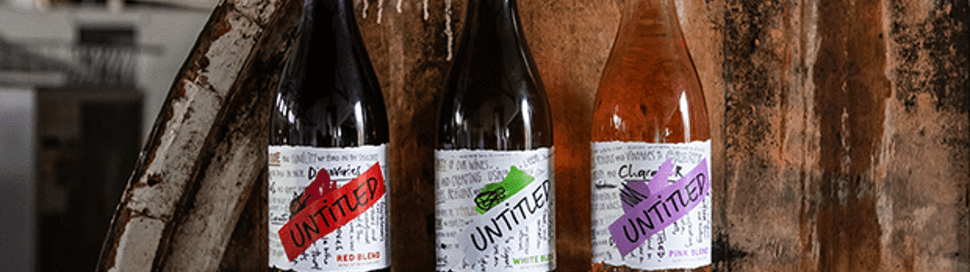 Three wine bottles from the Untitled Wines range