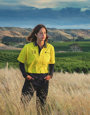 Katie Bruce standing in a field