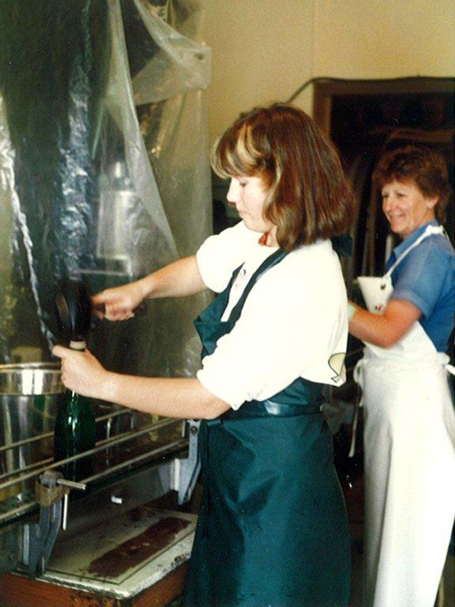 Lisa Soljian bottling wine