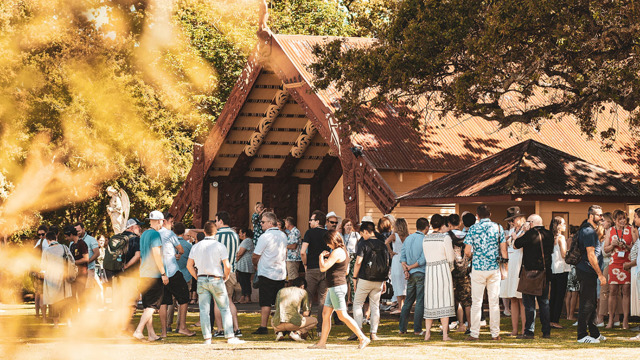 people gathering at gisborne marae