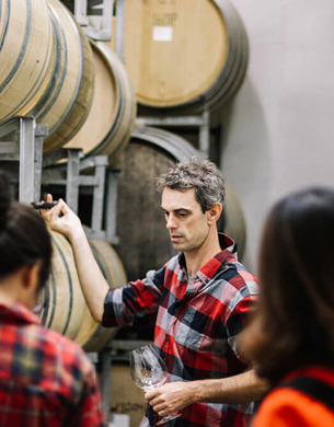 Dom Maxwell infront of a crowd