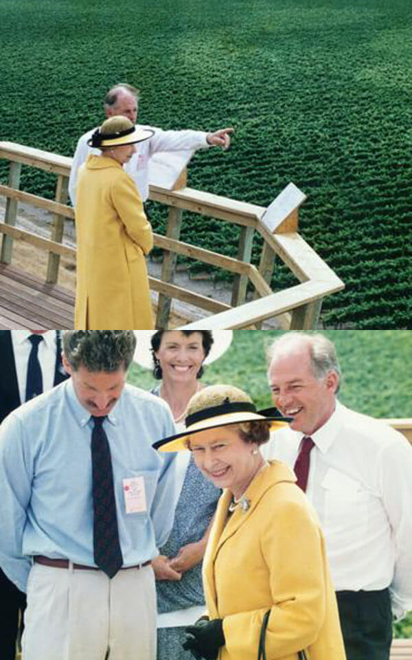 Joined image of Queen Elizabeth II at Brancott