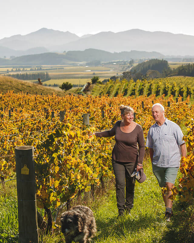 Mandy and Sam Weaver at Churton Vineyard