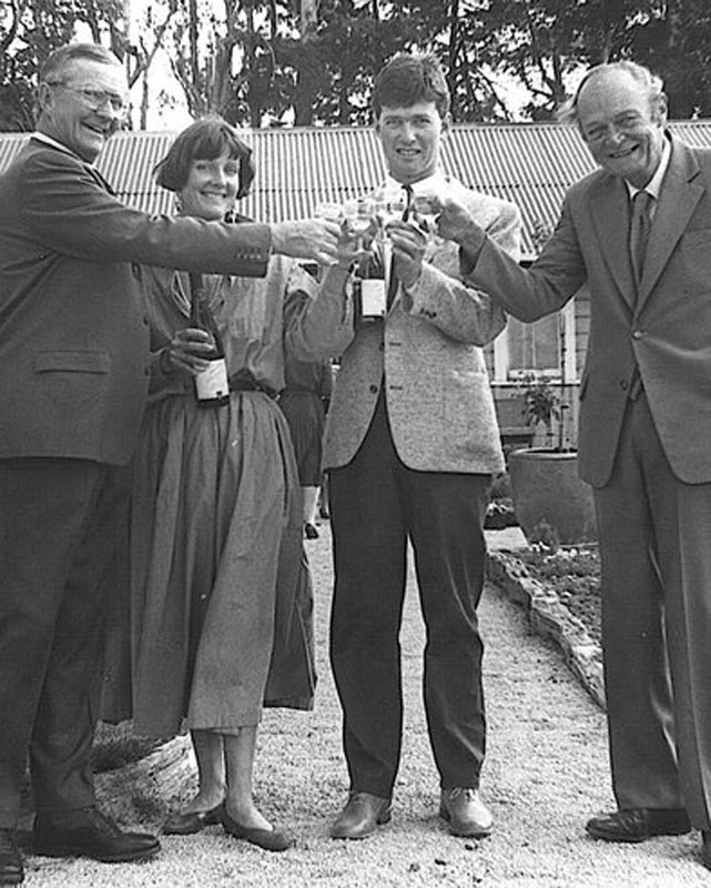 James and Annie Millton with wine