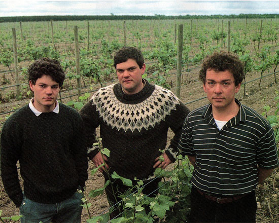 The young giesen brothers at their vineyard