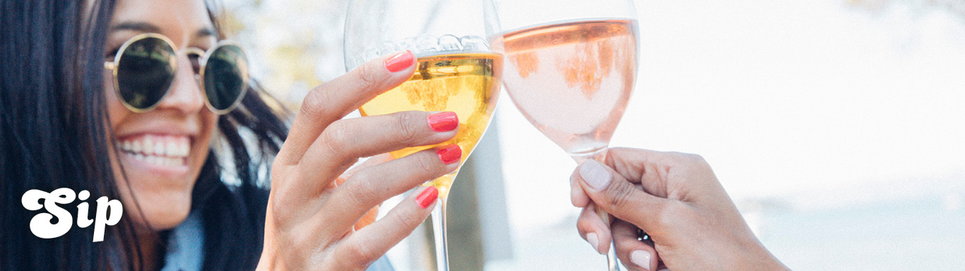 Woman cheersing with wine