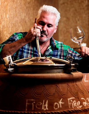 Mike Weersing sampling wine