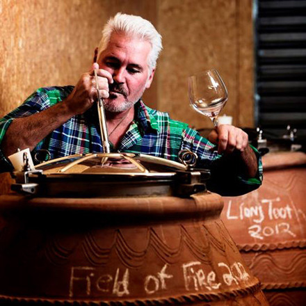 Mike Weersing sampling wine