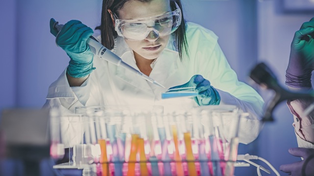 Stock photo of woman in laboratory